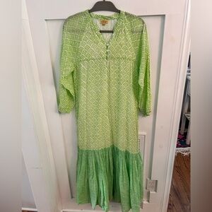 Roberta Roller Rabbit Green block print maxi bohemian maxi dress